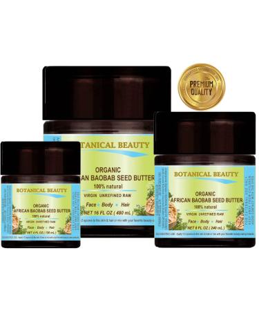 Organic Baobab Oil Butter - 100% Natural, Raw, Virgin, Unrefined - Skin, Hair, Lip & Nail Care - 8 Fl. oz. - 240ml - Buy Online on GoSupps.com