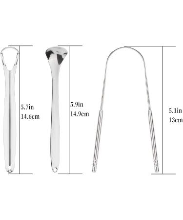 Savita Medical Quality 3-Part Tongue Scraper - Stainless Steel Bad Breath Cleaner with Non-Synthetic Handle | International Shipping Available - Buy Online on GoSupps.com