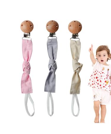 Fowybe baby pacifier clip - pacifier holder |Pacified band made of cotton with clip keeps pacifiers bite rings and small toys in place.One -piece design