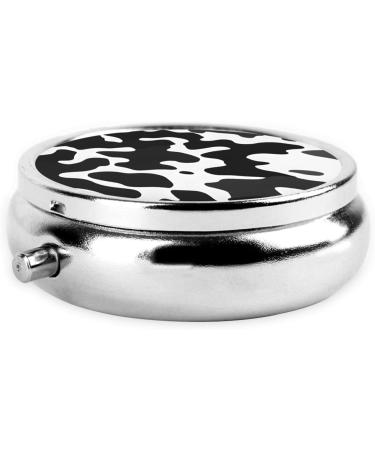 Buy Black Grey White Camo Round Pill Box - 3 Compartment Portable Travel Medicine Organizer - Buy Online on GoSupps.com
