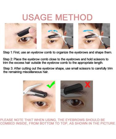 QUUPY Precision Eyebrow Trimmer Shear Scissors - Stainless Steel Beauty Tool with Comb and Non-Slip Grips - Buy Online on GoSupps.com