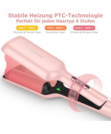 Parwin Pro Mermaid Waves Hair Curler - 32mm Curling Iron for Large Curls Adjustable Temperature Instant Waves (Pink) - International Shipping Available - Buy Online on GoSupps.com