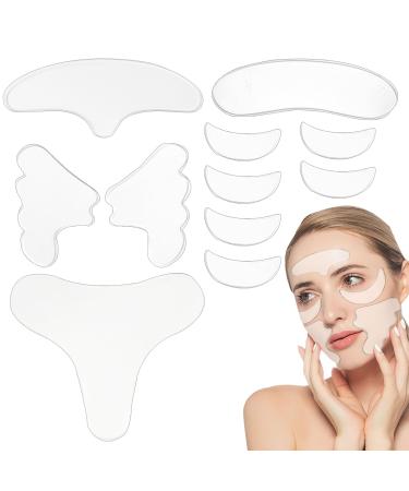 11 PCS Silicone Anti Wrinkle Patches Reusable Forehead Wrinkle Patches Neck Wrinkle Patches Chest Wrinkle Pads for Wrinkles Smoothing & Anti-Ageing