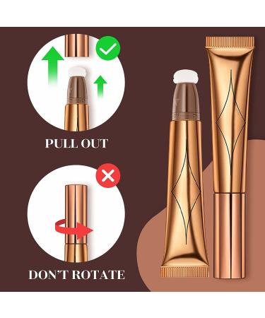 3Pcs Contour Beauty Wand Set - Liquid Face Concealer & Blush Stick with Cushion Applicator | Long Lasting, Matte Finish, Lightweight Blendable Formula - Buy Online on GoSupps.com