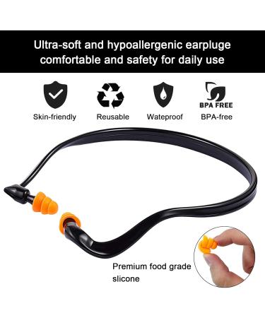 8 Pairs Banded Ear Plugs Lightweight Soft Silicone Earplugs Washable Noise Cancelling Ear Plugs for Sleeping Shooting Construction Work (Black) - Buy Online on GoSupps.com