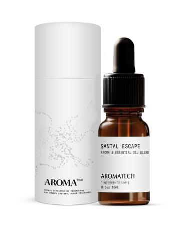 Aromatech Santal Escape Aroma Oil for Scent Diffuser - Luxurious Aroma Essential Oils Blend of Sea Air Iris Driftwood Sandalwood Solar Amber Salted Musk, Soothing Refreshing Aroma Oil - 10ML 0.33 Fl Oz (Pack of 1)