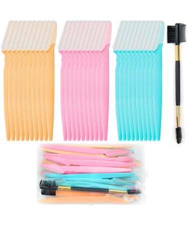 Leikedun 30 PCS Eyebrow Razors Facial Hair Remover Face Shaver Trimmer Shaper Face Razor Dermaplaning Blades Face with 1 PC Eyelash Brush and Storage Box Exfoliating Dermaplaning Tool Women and Men 30PCS