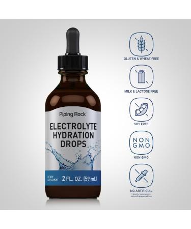 Piping Rock Electrolyte Drops for Hydration - 2 fl oz | Unflavored Non-GMO Gluten Free Supplement | International Shipping Available - Buy Online on GoSupps.com
