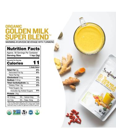 Golden Milk Super Blend, 6oz Bags, 2-Pack | Organic Turmeric Latte Blend with Ginger, Black Pepper, Maca & Cinnamon - Buy Online on GoSupps.com