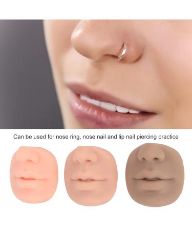 Realistic 3D Silicone Nose Mouth Model for Display - Flexible Acupuncture & Piercing Practice | Reusable 3 Colors Available - Buy Online on GoSupps.com