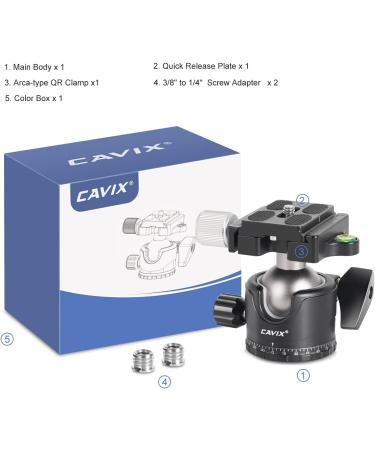 CAVIX 36mm Ball Head Mount with Arca Swiss Plate for DSLR Camera - 33lb Load - Buy Online on GoSupps.com