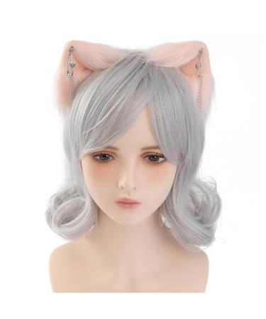 amangul Handmade Wolf Ear Headbands Kitten Girl Cosplay Headwear Beast Ears Fursuit Masquerades Halloween Cosplay Party