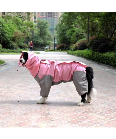 Buy Tfeng Waterproof Dog Raincoat with Removable Hoodie - Adjustable Outdoor Jacket in Pink (60cm Back Length) | 10 Sizes Available - Buy Online on GoSupps.com