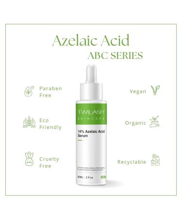 Twilash by DLY 14% Azelaic Acid Serum 120ml for Advanced Acne Treatment Redness Relief Skin Soothing Pore Care and Daily Protection - 2 fl oz/60 ml*2 - Buy Online on GoSupps.com