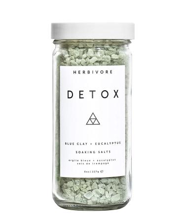 Herbivore Botanicals Detox Soaking Salts   Aromatherapeutic Blend of Pacific Sea Salts  Blue Clay and Eucalyptus Creates a Relaxing Bathing Experience (8 oz)