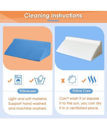 Blue Wedge Pillow for Surgery Recovery & Pregnancy - 30 Degree Incline, Back Pain Relief, Body Positioner & Pressure Ulcer Support - Buy Online on GoSupps.com