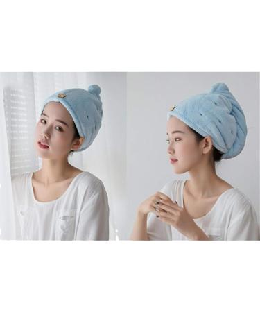 Yuyi Hair Towel - Quick Drying Microfiber Turban Wrap for Women & Girls - Ultra Absorbent Anti-Frizz Hood for Long & Thick Hair (Blue) - Buy Online on GoSupps.com