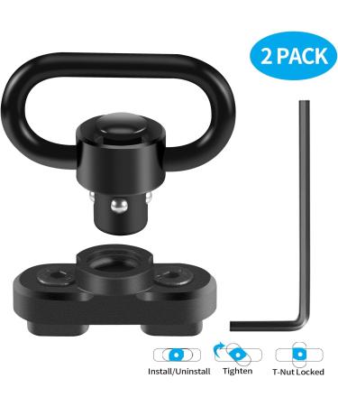 FANGOSS Two Point & Traditional Mlock Sling Rail Mounts with 1.25 Inch QD Push Button Swivel Loop - 2 Pack - Buy Online on GoSupps.com