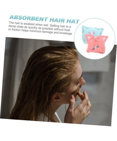 PLAFOPE 2pcs Dry Hair Cap Girl Bathing Hats Quick Drying Hair Hats Swim Caps Towel Hair Drying Caps Hair Bonnet Cartoon Design Hair Caps Headband Elasticity Coral Fleece Child - Buy Online on GoSupps.com