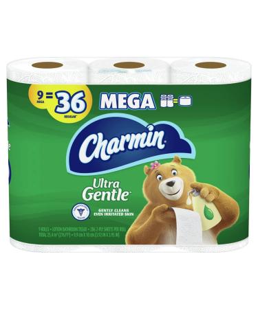Charmin Ultra Gentle Toilet Paper, 36 Mega Rolls  144 Regular Rolls 36 Count (Pack of 1)