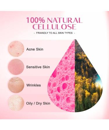120-Count Natural Cellulose Facial Sponges for Cleansing & Makeup Removal - Eco-Friendly Pink Spa Sponges - Buy Online on GoSupps.com