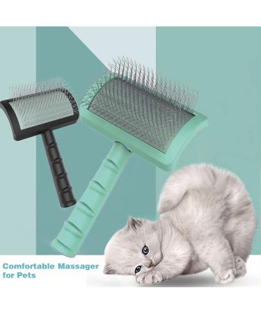 Large Firm Slicker Brush for Goldendoodles - Extra Long Pin Wire Brush for Dogs - Green - 25mm - Pet Grooming Tool for Deshedding and Undercoat Removal - Buy Online on GoSupps.com
