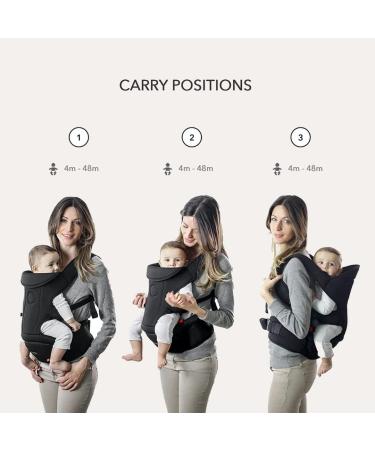 MiaMily Hipster Essential Baby Carrier | 3 Carry Positions | Built-in Storage | Adjustable Waist Belt | Black | For Babies and Toddlers (4m to 4y) - Buy Online on GoSupps.com