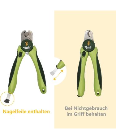 Thunderpaws Professional Dog Claw Scissors with Safety Lock & Nail File - Medium to Large - Green - Buy Online on GoSupps.com