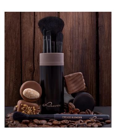 Buy Luvia Travel Make-Up Brush Set - 5 Vegan Cosmetic Brushes with Storage | Black/Espresso - Buy Online on GoSupps.com