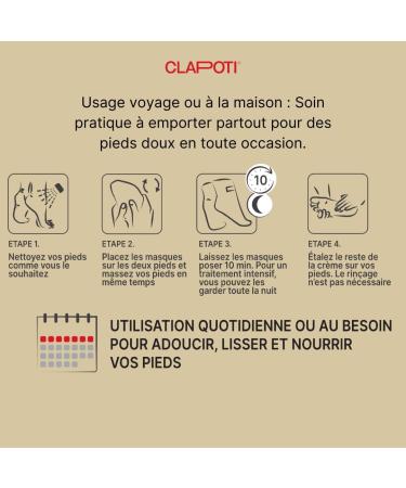 Clapoti Duo Pack Foot Mask Exfoliating & Moisturizing with Ginger Green Tea and Perilla 2 pack | Complete Care for Soft and Revitalized Feet - Buy Online on GoSupps.com