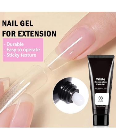White Builder Gel Nail Extension Kit with Slip Solution & Nail Forms - Long Lasting All-in-One Poly Gel Starter Kit for DIY Nail Art - Buy Online on GoSupps.com