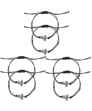 Abaodam 3 Pairs turtle bracelet wrist bands bracelets matching bracelets for couples wrist bracelet lovers 13.5X1.5CMx3pcs Blackx3pcs