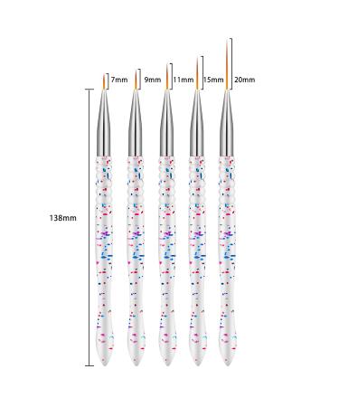 5Pcs Etercycle Nail Art Liner Brushes Set - Thin Painting Brush for Gel Polish - Dotting Drawing Pen (7/9/11/15/20mm) - Buy Online on GoSupps.com
