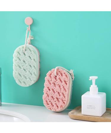 2 Pieces Shower Bath Sponge - Deep Cleaning Exfoliating Foam Scrubber for Men & Women - Soft Multicolor Body Sponge - Buy Online on GoSupps.com