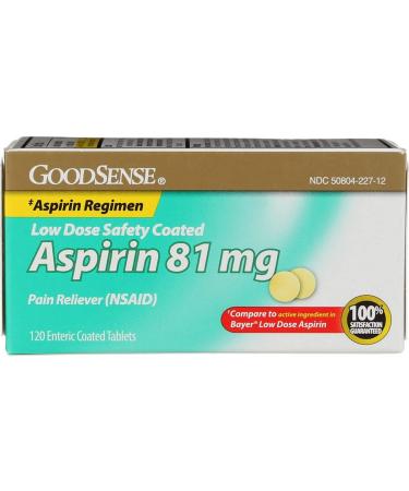 Good Sense Aspirin Low Dose 81mg - 120 Enteric-Coated Tablets - Buy Online on GoSupps.com