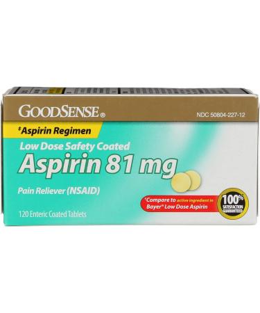 Good Sense Aspirin Low Dose - 81 mg - 120 Enteric-Coated Tablets