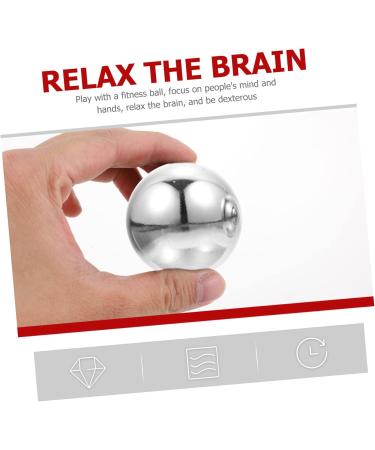 Lurrose Baoding Iron Balls Set | Stainless Steel Chinese Massage Balls for Health & Relaxation | 5.3cm Silver Bath Balls - Buy Online on GoSupps.com