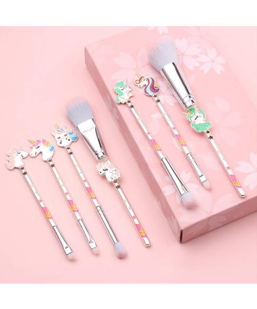 Shop WBTY 7 Cute Unicorn Makeup Brushes Set | Kawaii Eyeshadow Blush & Concealer Brushes with Metal Grip & Storage Bag - International Shipping Available! - Buy Online on GoSupps.com