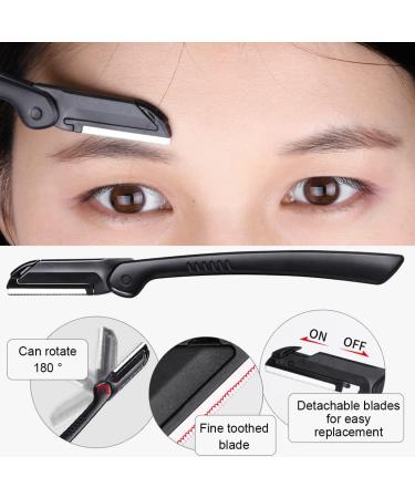 DULSPUE Eyebrow Razor & Facial Hair Remover for Women - 12-Piece Beauty Makeup Set Perfect Eyebrow Trimmer & Eyelash Brush - Buy Online on GoSupps.com