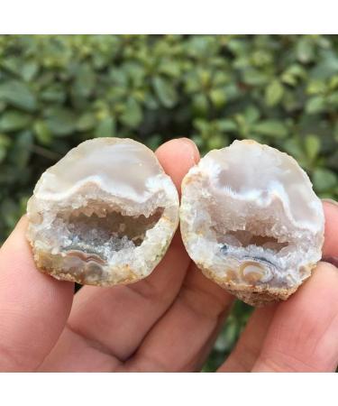1pair Beautiful Natural Agate Geode Crystal Little Geode Cluster Rare Gem Home Decoration Collection for Gifts - Buy Online on GoSupps.com