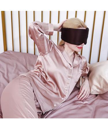 100% Mulberry Silk Sleep Mask for Men & Women - Adjustable Light Blocking Eye Mask for Side Sleepers - Black - Buy Online on GoSupps.com
