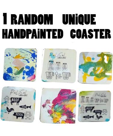 Heinz Ketchup Relish Mustard & Mayonnaise Packets (25 of each) (100 Total) Ultimate Condiment Bundle - Ensemble Ultime de Condiments : Sachets de Ketchup Moutarde & Mayonnaise Heinz and a one of a kind Abstract Art Coaster by PaLiSoL CREATiONS - Buy Online on GoSupps.com