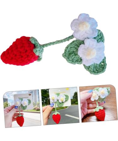 Beavorty Strawberry Car Mirror Pendant girls hair rear view mirror accessories flower hairpins kawaii hair accessories barrettes for girls lovely hair clips child irregular cotton decorate - Buy Online on GoSupps.com