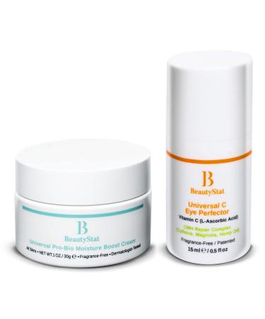 BeautyStat Ultimate Eye Perfector Bundle - 30 ml Universal Pro-Bio Moisture Cream + 15 ml Universal C Eye Perfector Vitamin C Cream
