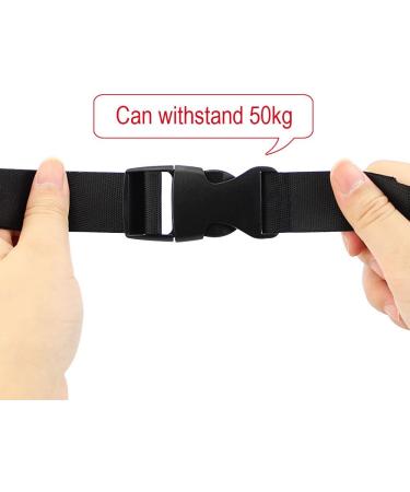 Golrisen 10 Yard Nylon Belt Strap - 25mm Luggage Straps with Buckle & 6 Pairs of Plastic Clips for Travel Camping Hiking - Durable Black Nylon Packaging Straps - Buy Online on GoSupps.com