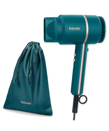Beurer HC 35 Ocean Hair dryer compact hair dryer with ion function for shiny & smooth hair including styling nozzle 1600-2000 watt petrol - Buy Online on GoSupps.com