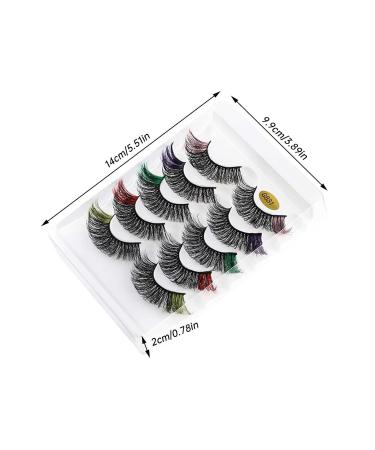 3D Natural Thick False Eyelashes - 5 Pairs Colorful Cat Eye Eyelashes with Applicator - Black (Pack of 1) - Buy Online on GoSupps.com