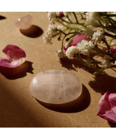crystalmiracle Rose Quartz Palm Stone Pocket Gemstone Gift Crystal Healing Feng Shui Wellness Love Peace Positive Energy Handcrafted - Buy Online on GoSupps.com