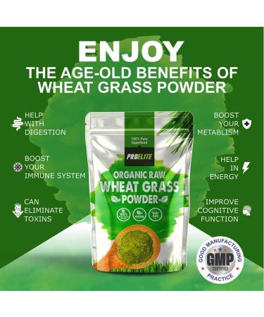 Organic Wheatgrass Powder 500g Premium EU High in Iron & Fibre to Support Energy and Stress Vegan Keto Superfood Supergreen Raw Natural Wheatgrass Powder Juice Wheat Grass Shots PROELITE - Buy Online on GoSupps.com