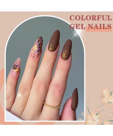 Arte Clavo Gel Nail Colors 29PCS Set with Top Coats & Base Coat - Red, Brown, Orange and Glitter UV Gel Varnish Starter Kit | S2402 Brown Orange Collection - Buy Online on GoSupps.com